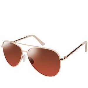 Tahari Metal Aviator Rose Gold Sunglasses